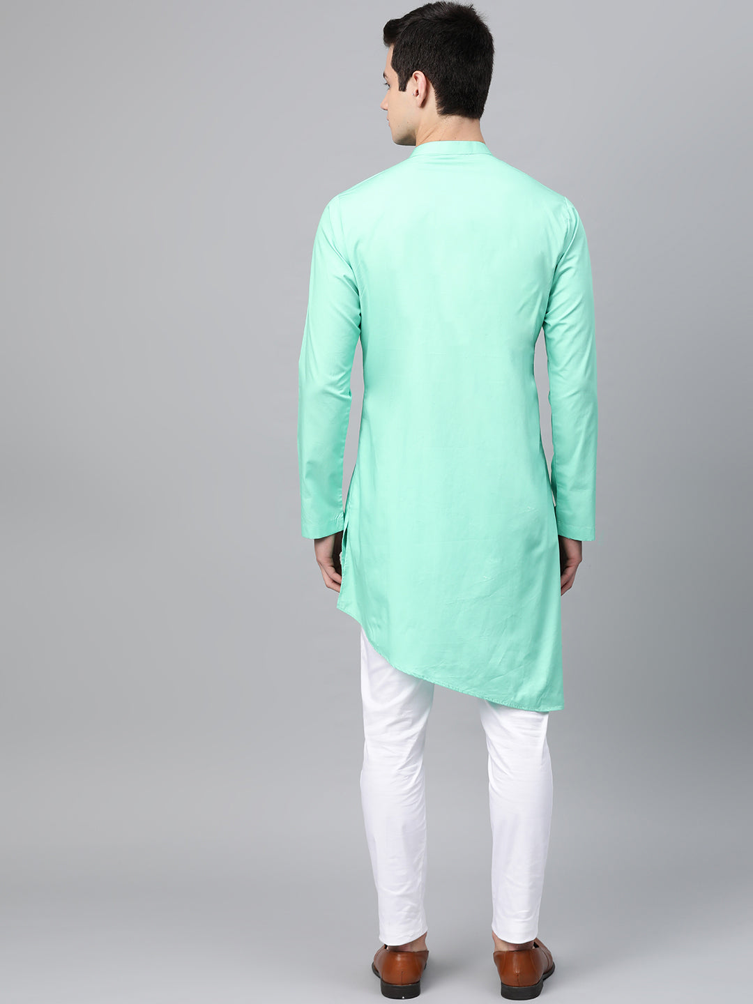 Plain Solid Straight kurta with Yoke Thread Work