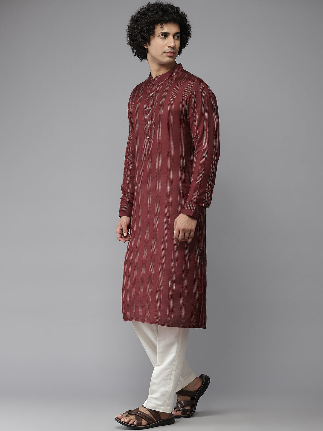 Silk Woven Straight Kurta with Pyjama