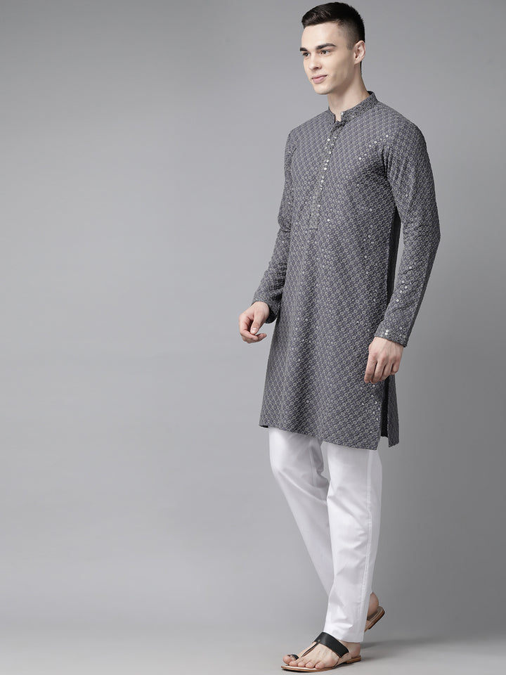 Sequins Embroidered Rayon Kurta