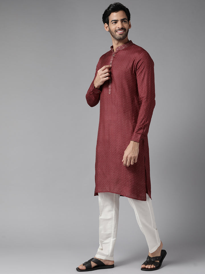 Silk Woven Straight Kurta with Pyjama