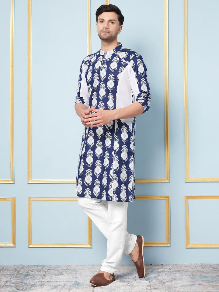 Ikat Printed Kurta With Pyjama