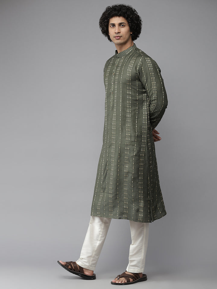 Silk Woven Straight Kurta with Pyjama