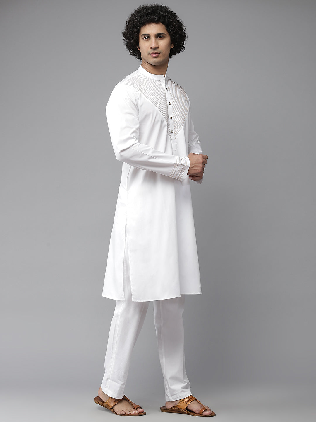 Yoke Designed Straight kurta with Pyjama
