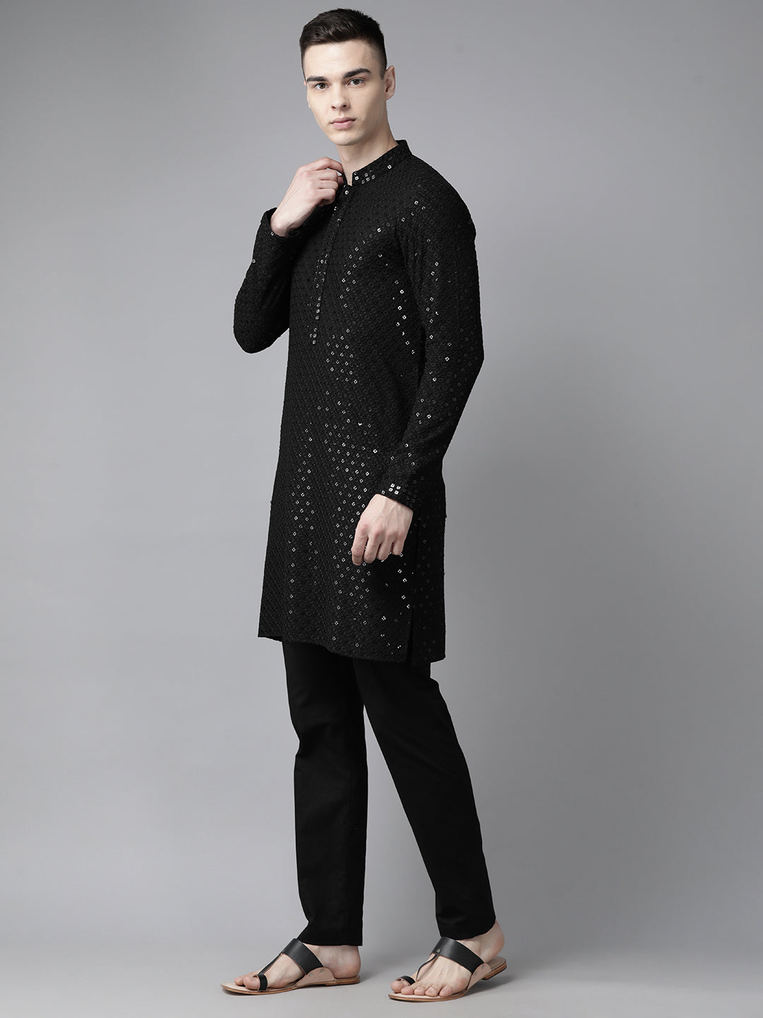 Sequins Embroidered Rayon Kurta