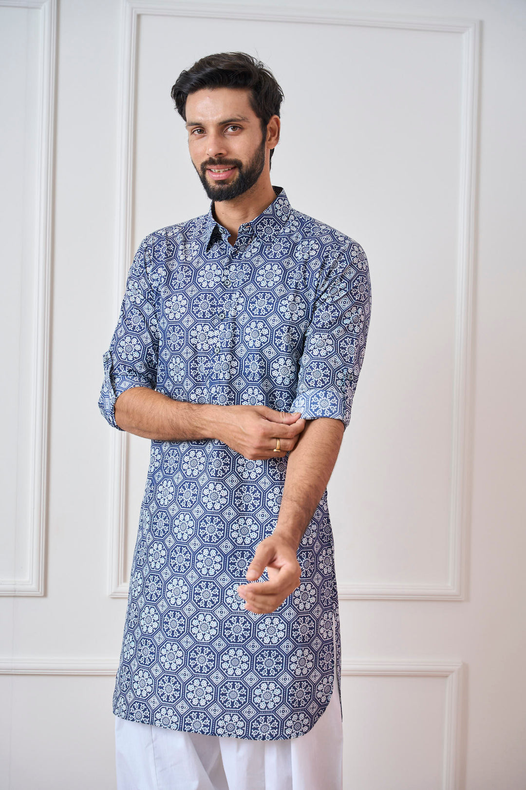 Pure Cotton Printed Pathani Kurta