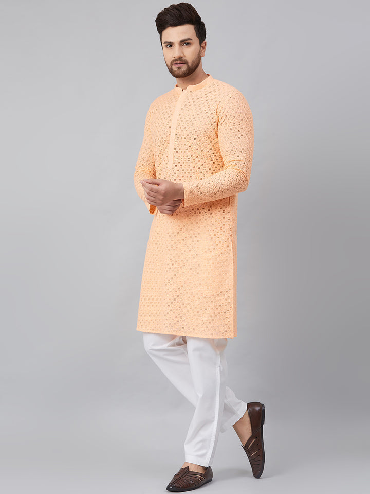 Chikankari Embroidered Straight kurta with Pyjama