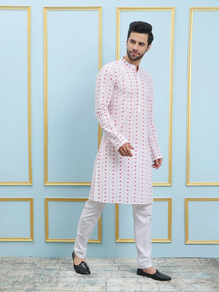 Embroidered Pure Cotton Straight Kurta