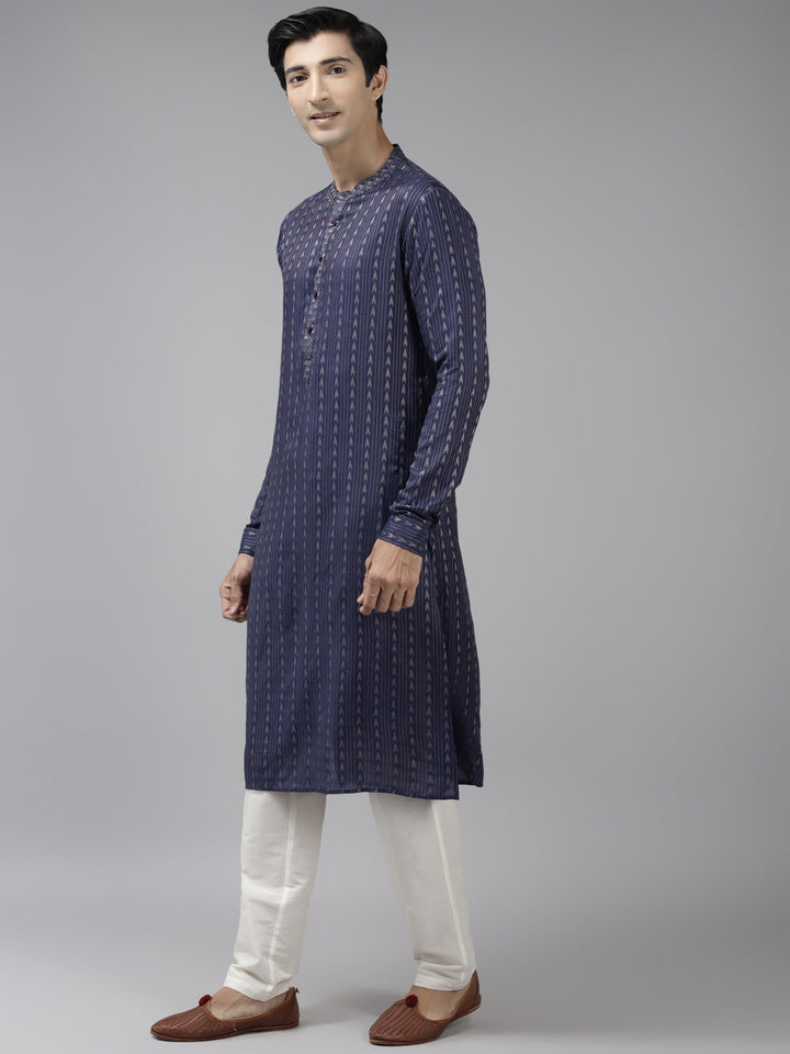 Handwoven Straight Silk Kurta with Pyjama