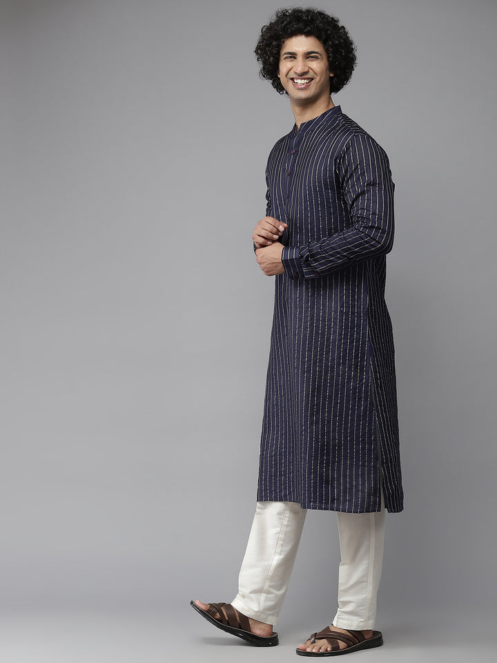 Silk Woven Straight Kurta with Pyjama