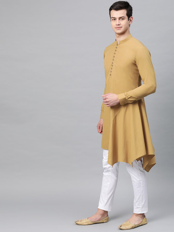 Plain Solid Asymmetrical Kurta with Pyjama