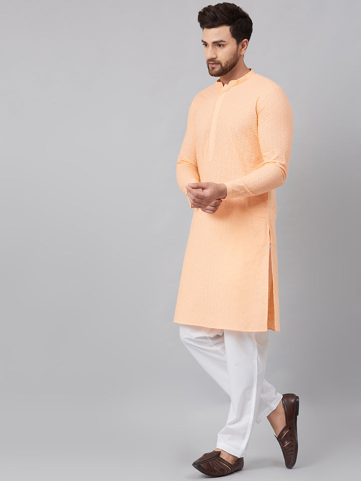 Chikankari Embroidered Straight kurta with Pyjama