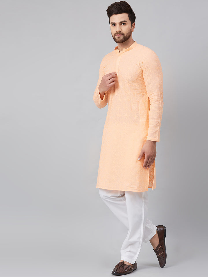Chikankari Embroidered Straight kurta with Pyjama
