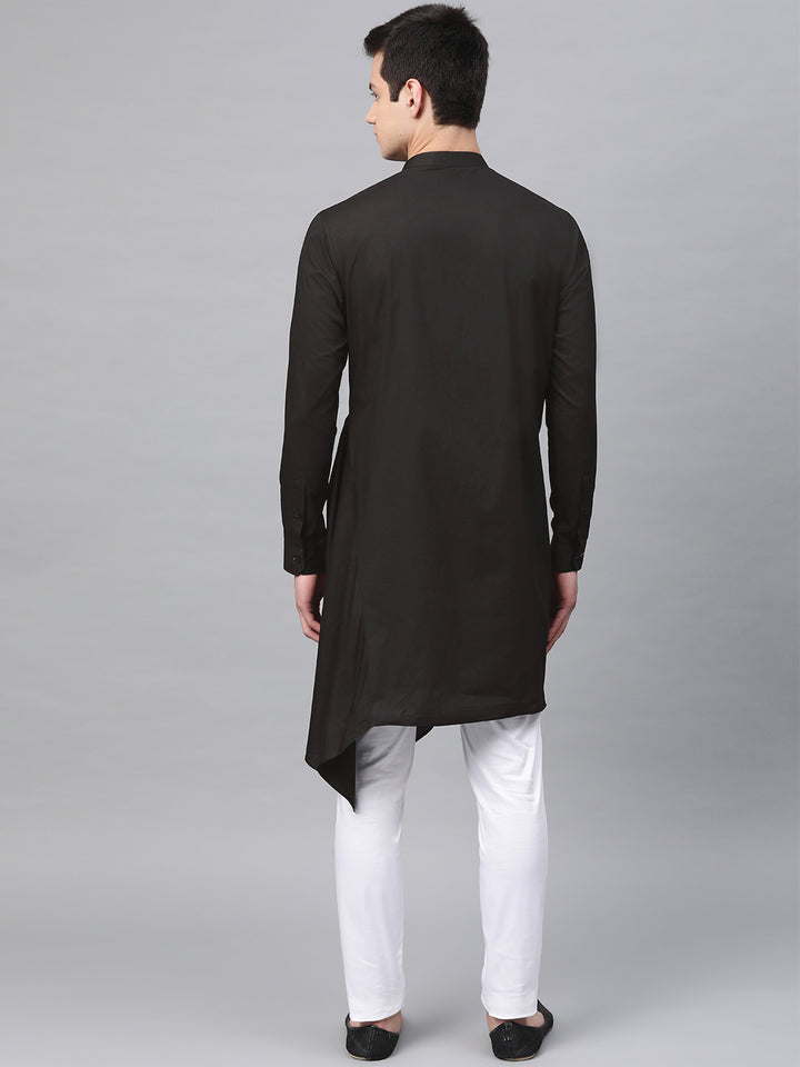Asymmetrical Solid kurta with Pyjama