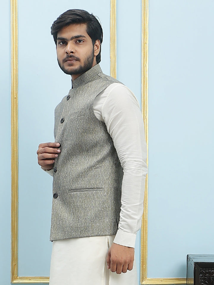 Woven Jacquard Nehru Jacket
