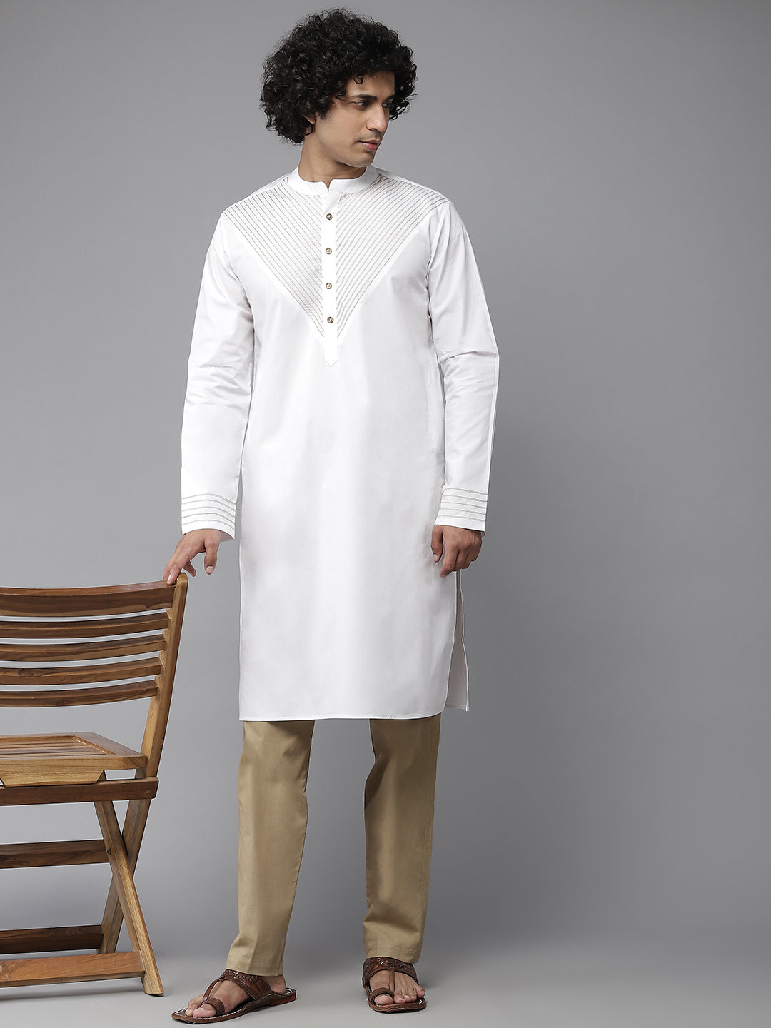 Men Khaaki Cotton Pyjama