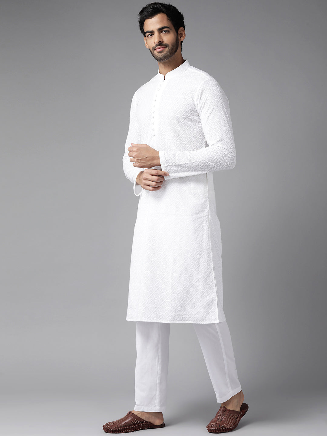 Chikankari Embroidered Straight kurta