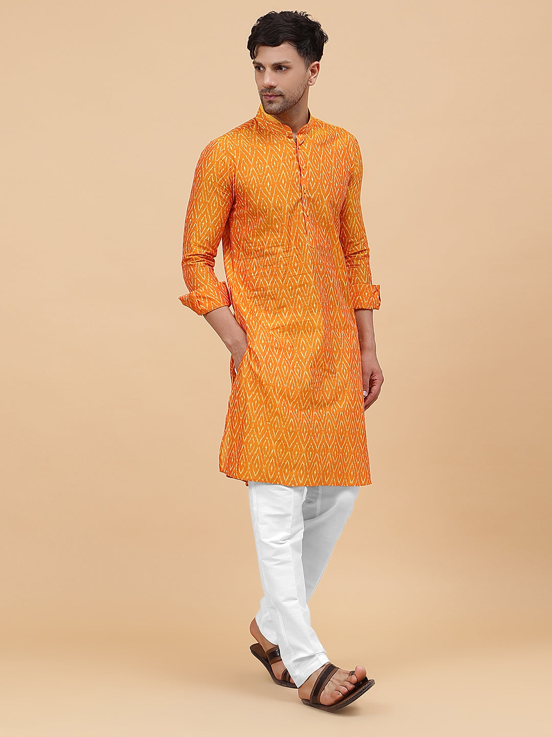 Ikat Printed Cotton Kurta