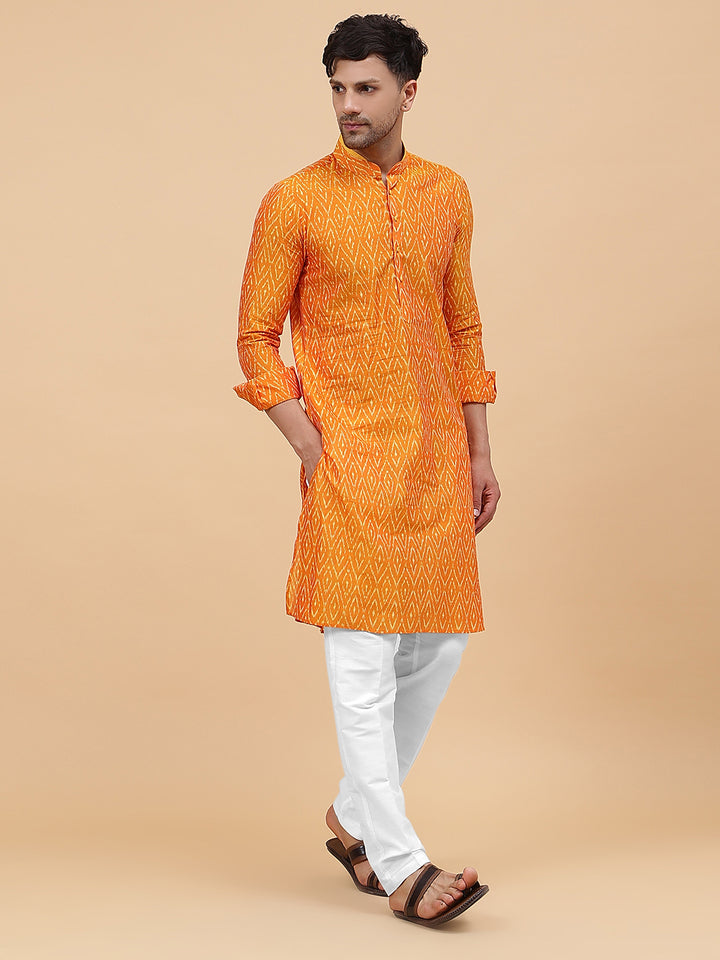 Ikat Printed Cotton Kurta