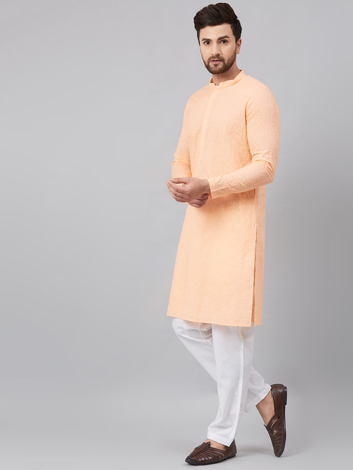 Chikankari Embroidered Straight kurta with Pyjama