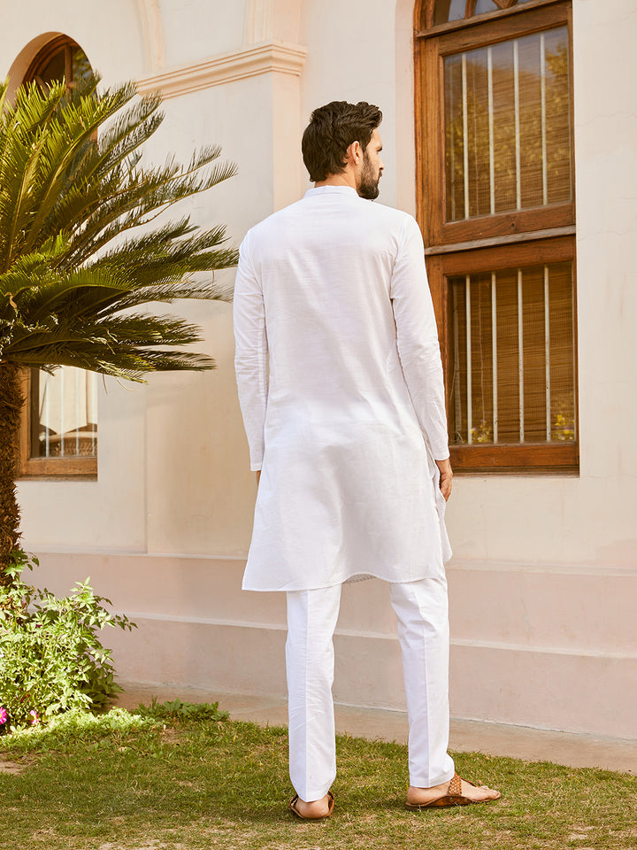 Pintuck with Thread work Pure Cotton Straight Kurta