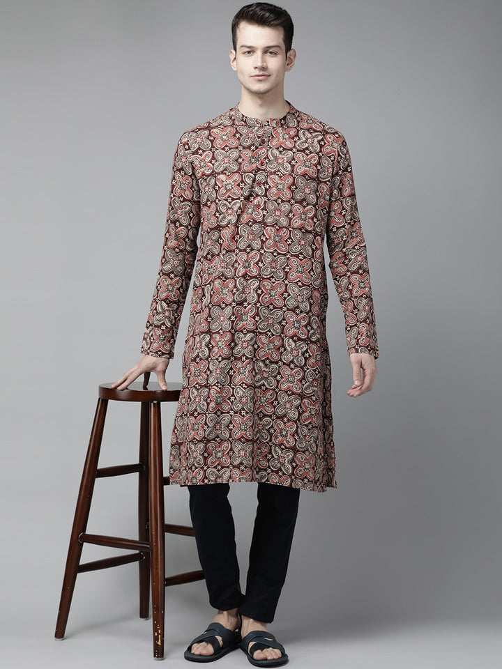 Handcrafted Block printed Kalamkari straight Sustainable kurta