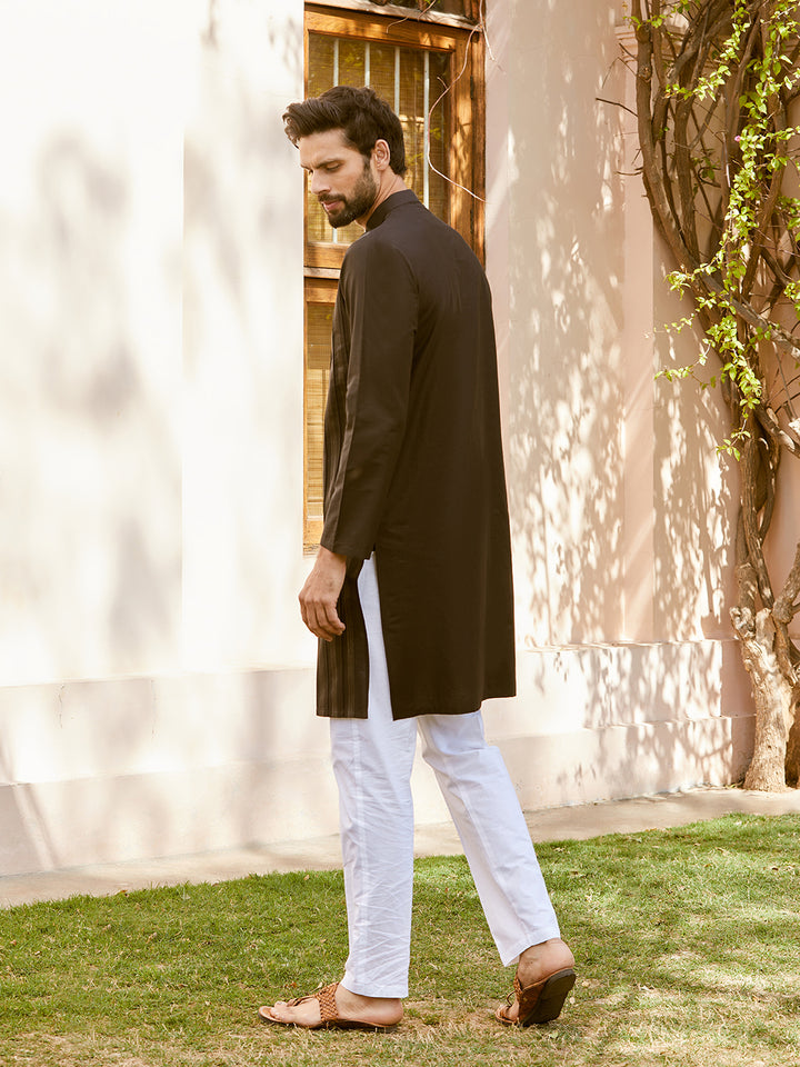 Thread Worked Pure Cotton Straight Kurta