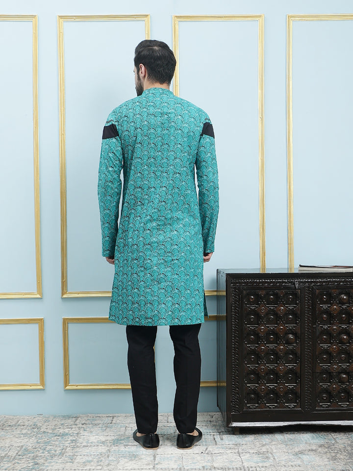 Printed Pure Cotton Straight Kurta with Princess Panel