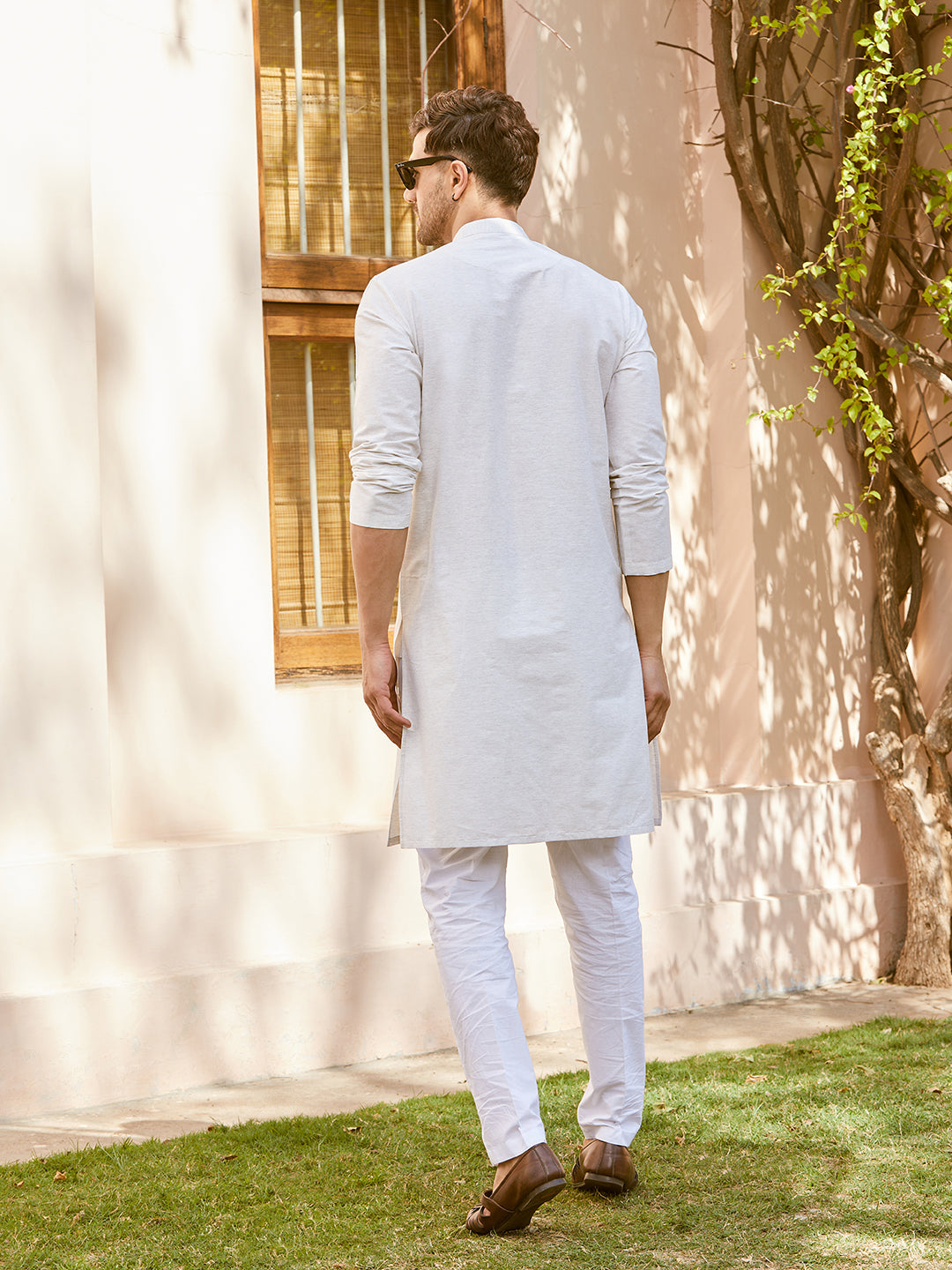 Pintuck Cotton Silk Straight Kurta