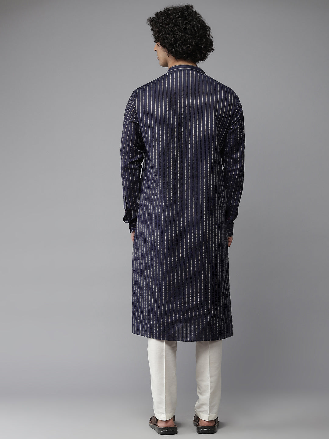 Silk Woven Straight Kurta with Pyjama