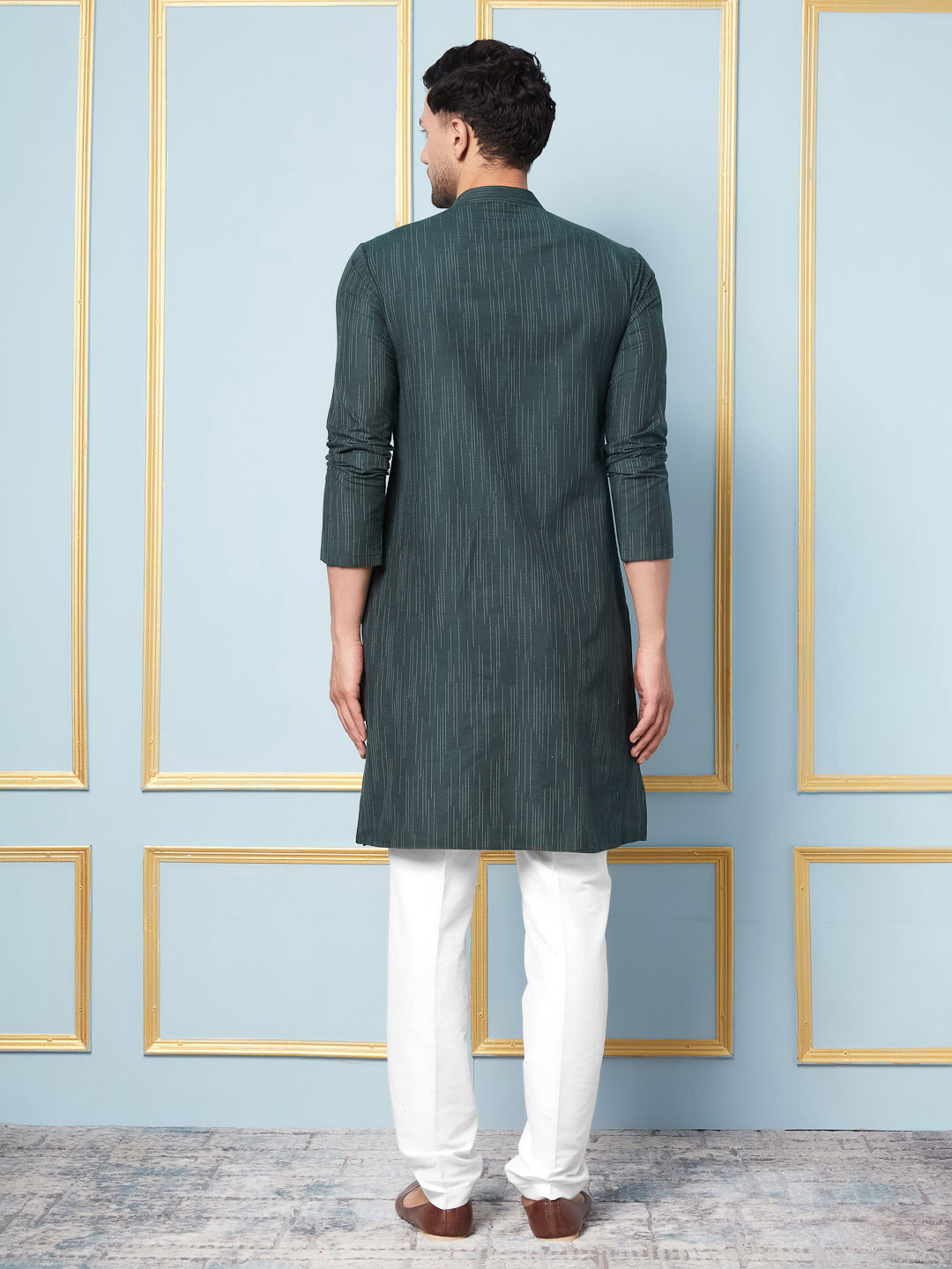 Woven Straight Kurta With Pyjama
