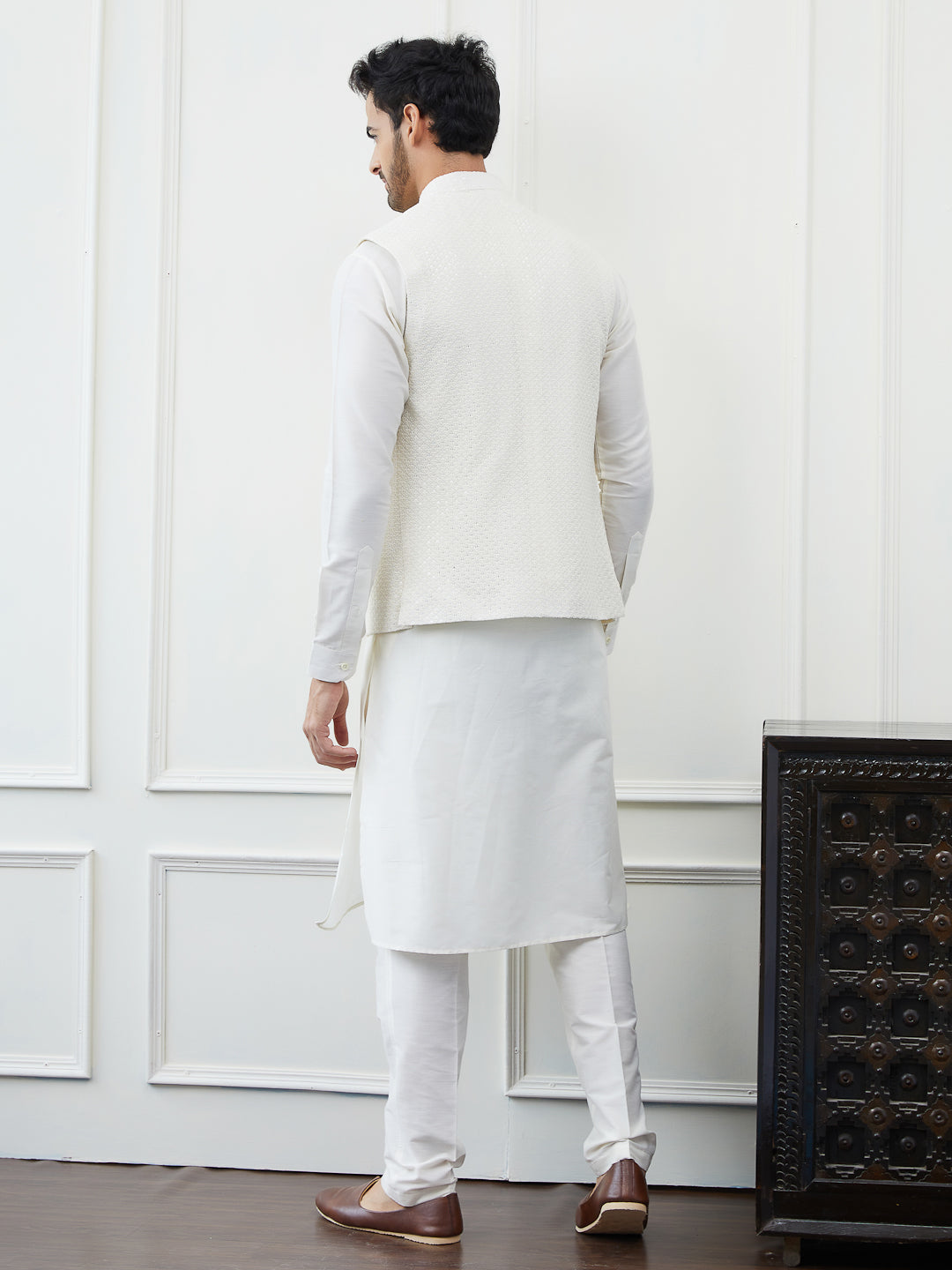 Sequins Embroidered Nehru Jacket