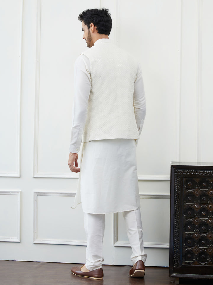 Sequins Embroidered Nehru Jacket