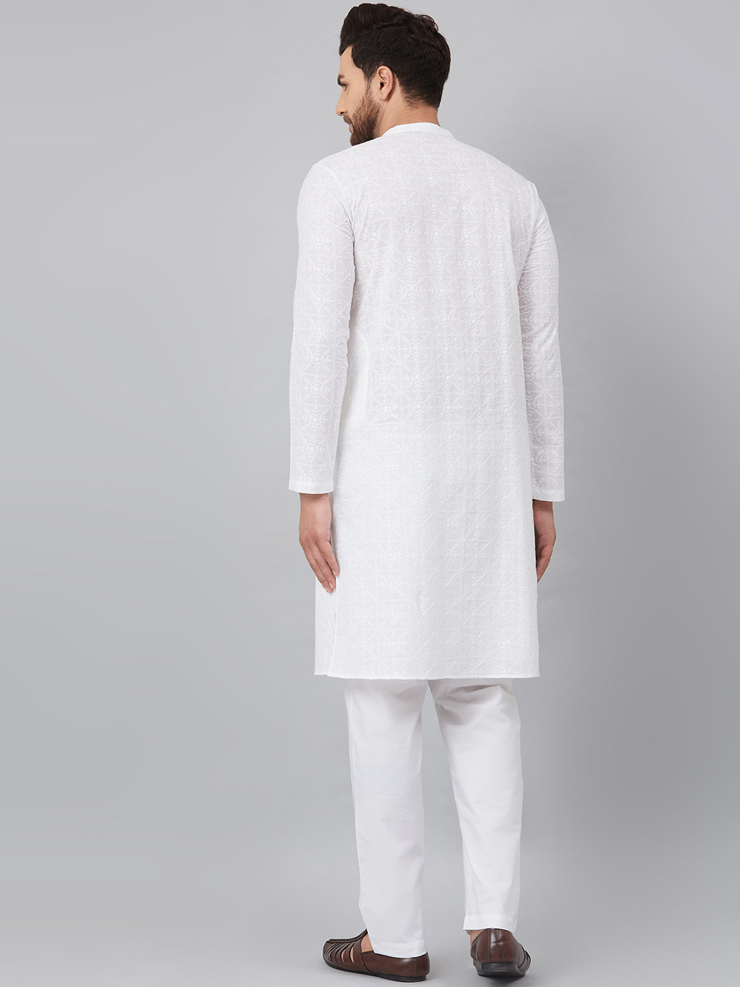 Chikankari Embroidered Straight kurta with Pyjama