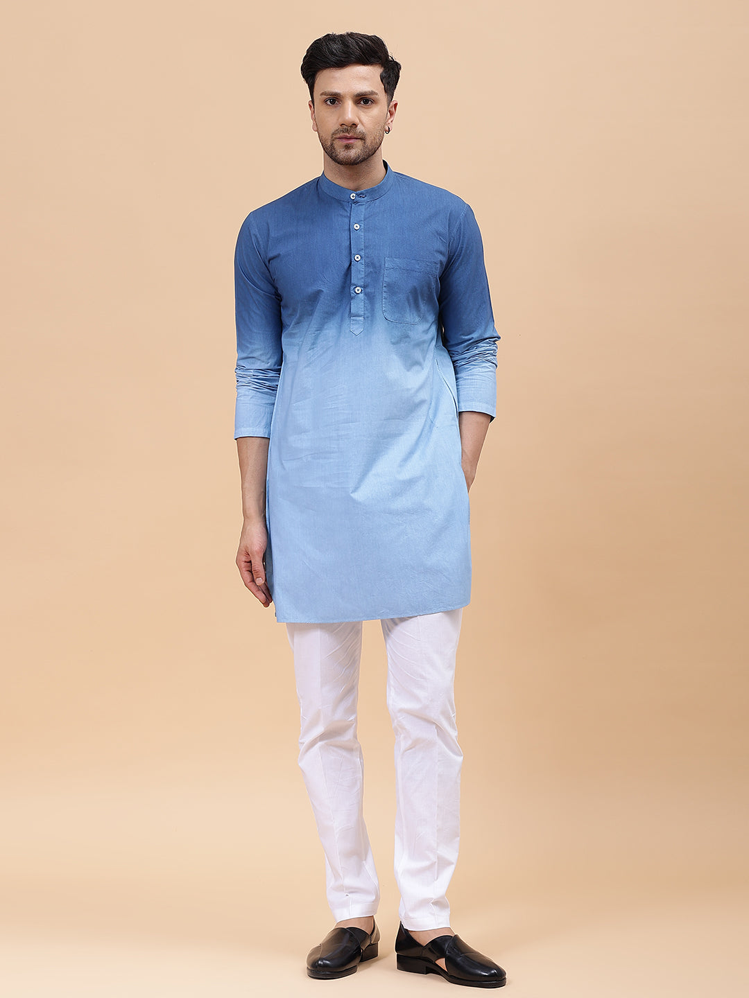 Ombre Dyed Pure Cotton Kurta with Pyjama