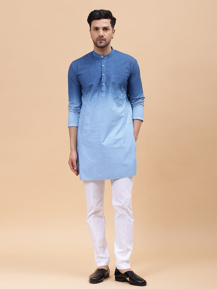 Ombre Dyed Pure Cotton Kurta with Pyjama