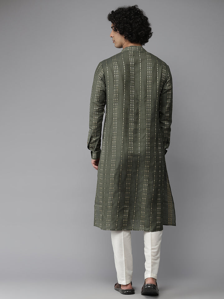 Silk Woven Straight Kurta with Pyjama
