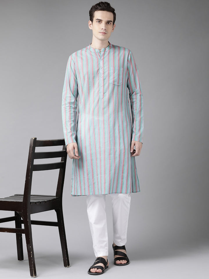 Men Multi Printed Straight Kurta With Pyjama