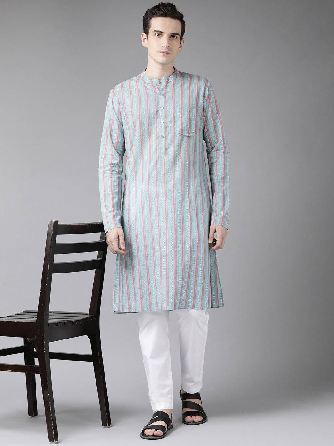 Printed Straight kurta with pyjama