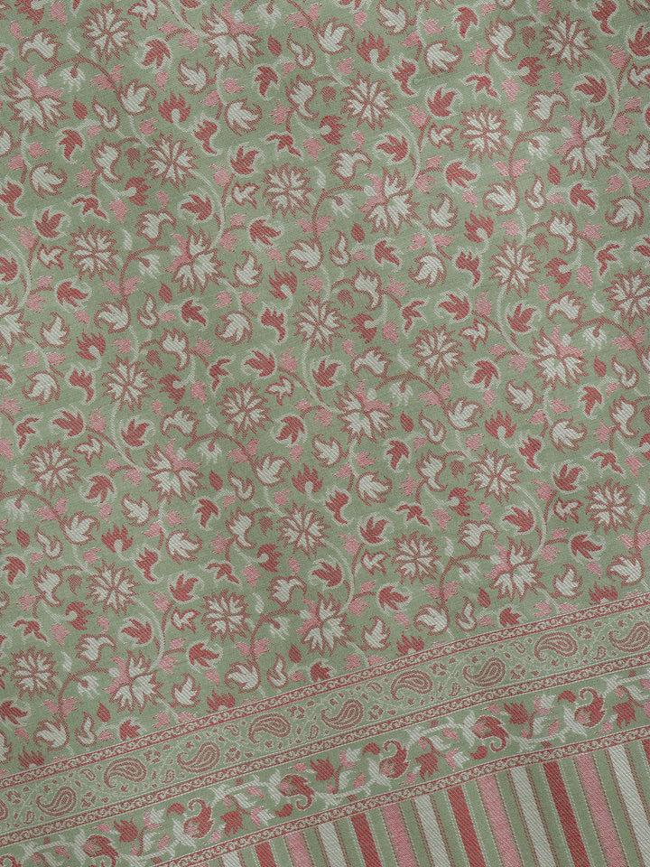 Tweedle Men’s Traditional Kani Shawl for Winters - Olive Green, Size - 40 x 80 inches