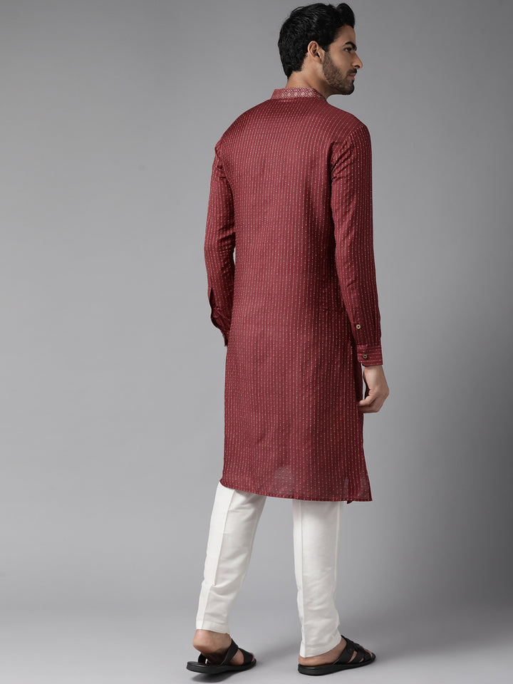 Silk Woven Straight Kurta with Pyjama