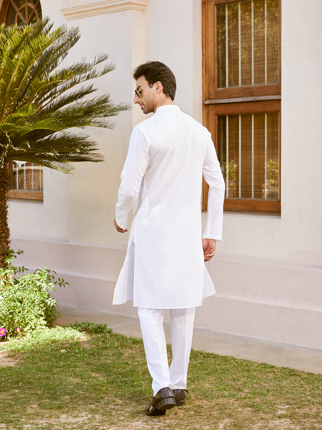 Thread Worked Pure Cotton Straight Kurta