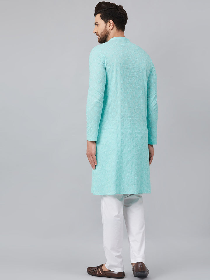 Chikankari Embroidered Straight kurta with Pyjama