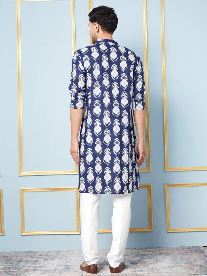 Ikat Printed Kurta With Pyjama