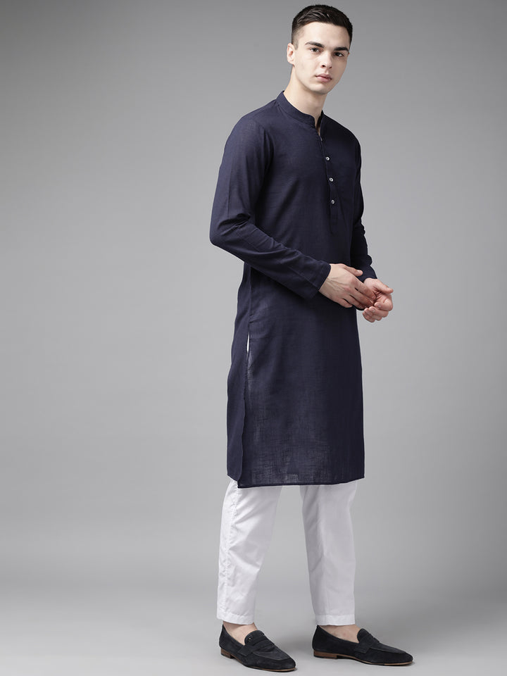 Pure Cotton Kurta with Pyjama & Printed Nehru Jacket