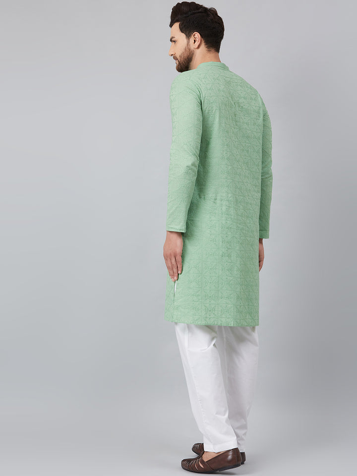 Chikankari Embroidered Straight kurta with Pyjama