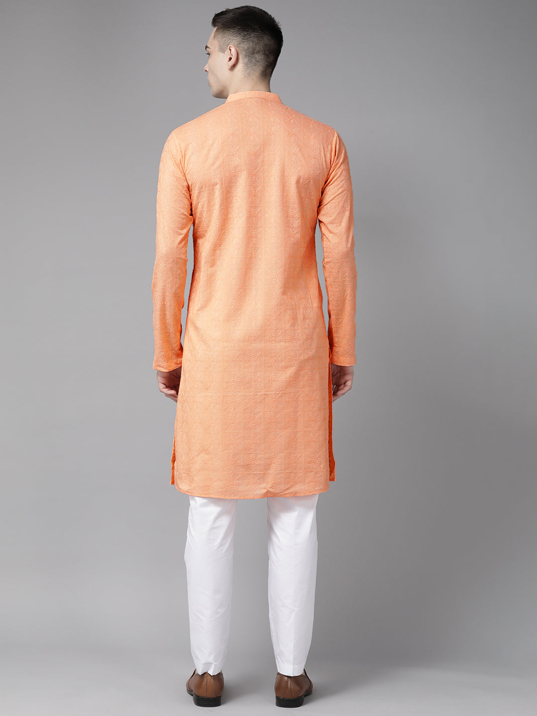 Pure Cotton Chikankari Embroidered Straight kurta with Pyjama