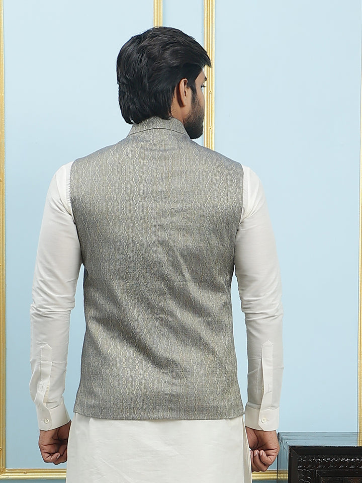 Woven Jacquard Nehru Jacket