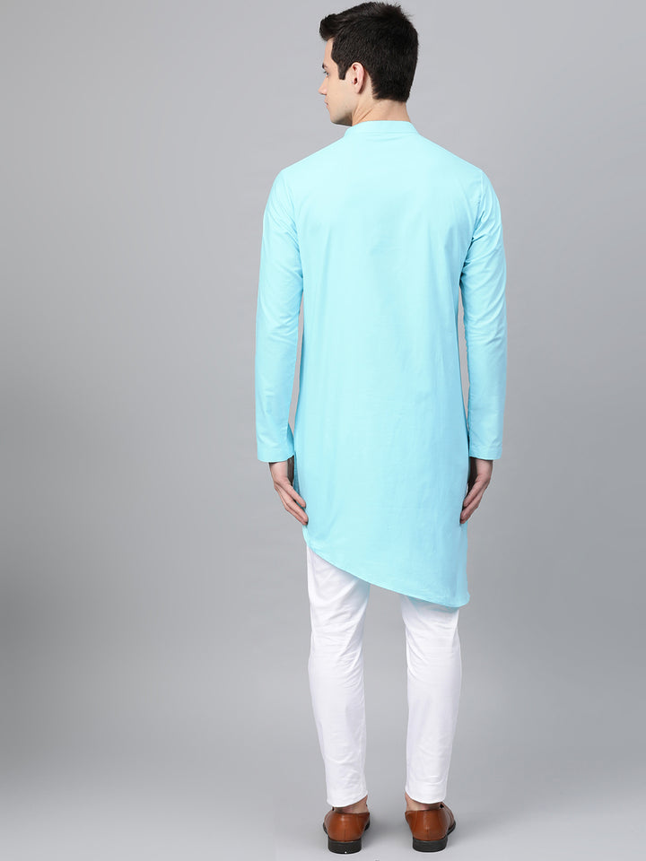 Yoke Thread worked Solid Straight kurta with pyjama