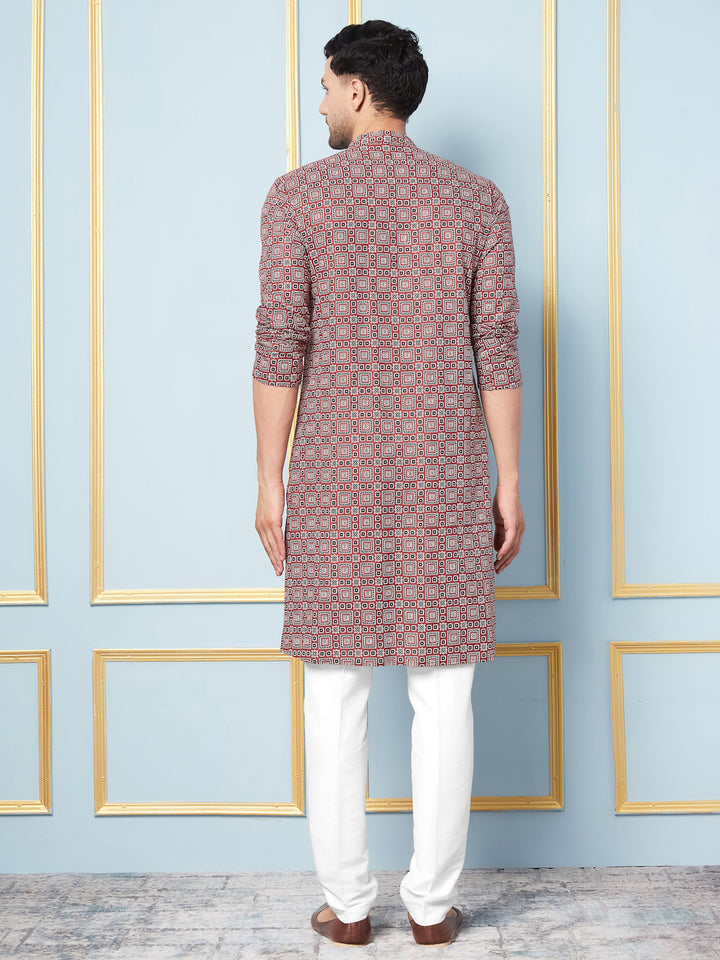 Ajrakh Printed Kurta With Pyjama