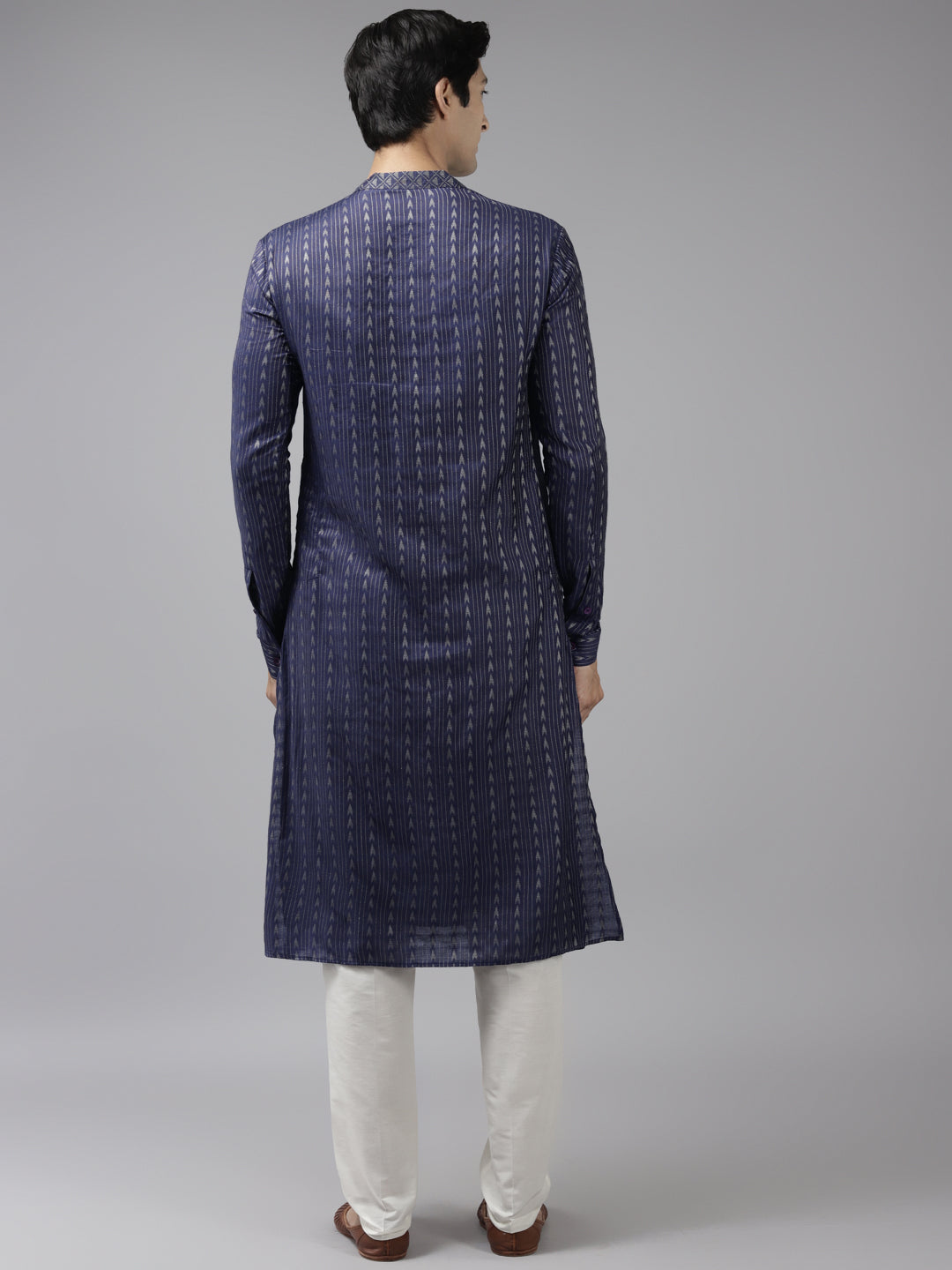 Handwoven Straight Silk Kurta with Pyjama